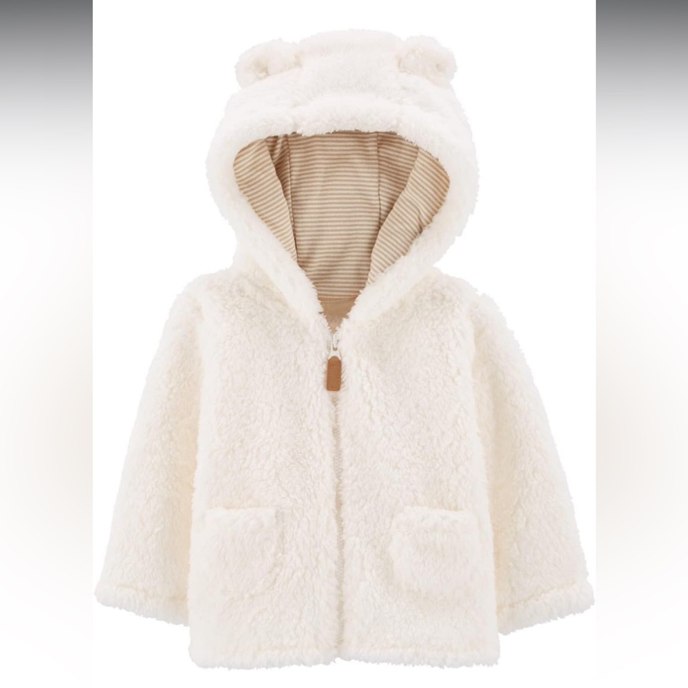 Carter's Baby Hooded Puffer Jacket - white size 9months